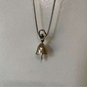 Tiny Dancer Bell Pendant Necklace Sterling Silver Ballet